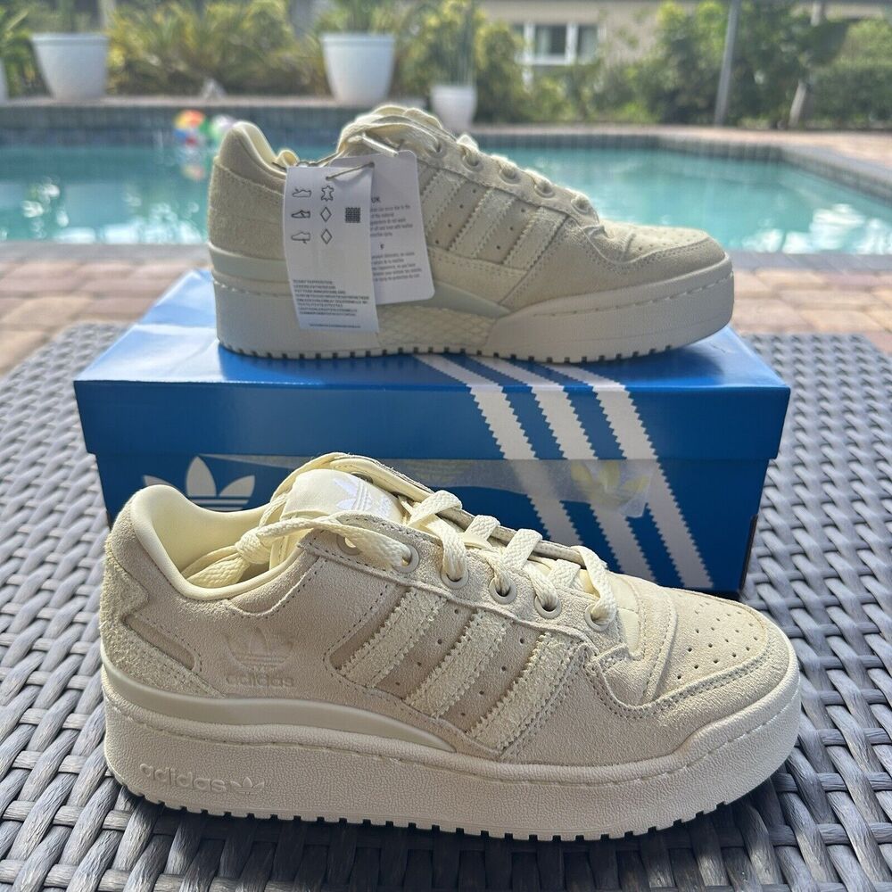 Adidas Cream Forum Athletic Shoes with Chunky Midsole